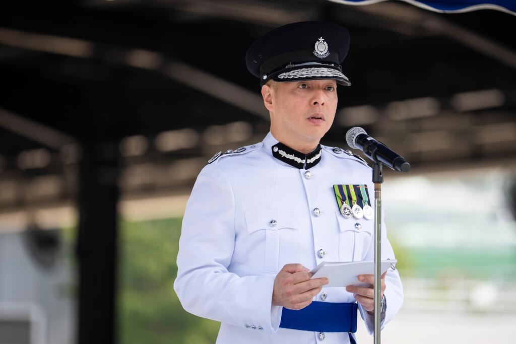 周一鳴檢閱首屆學警預備訓練課程學員結業會操 周一鳴檢閱首屆學警預備訓練課程學員結業會操