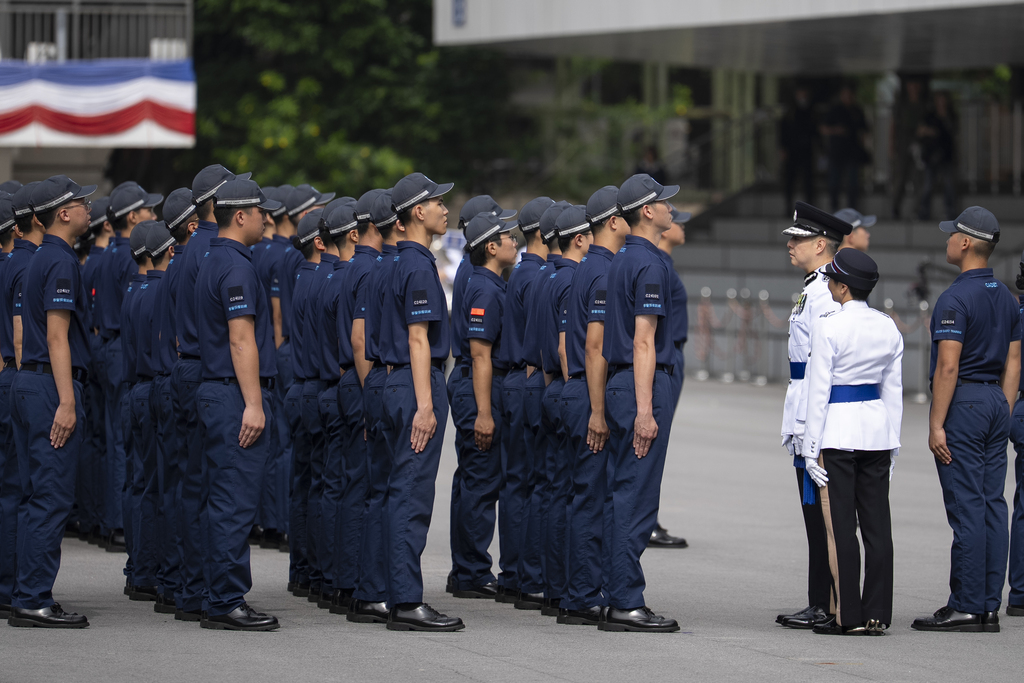 周一鳴檢閱首屆學警預備訓練課程學員結業會操 周一鳴檢閱首屆學警預備訓練課程學員結業會操