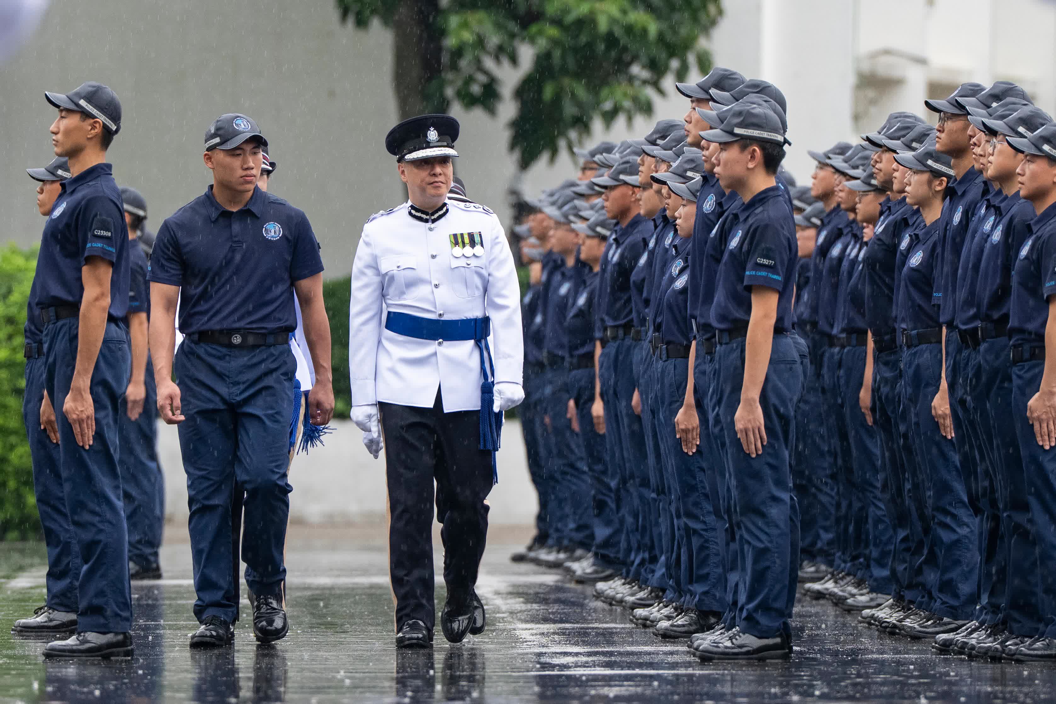 第二屆「學警預備訓練課程」結業會操 警務處處長擔任檢閱官 第二屆「學警預備訓練課程」結業會操 警務處處長擔任檢閱官